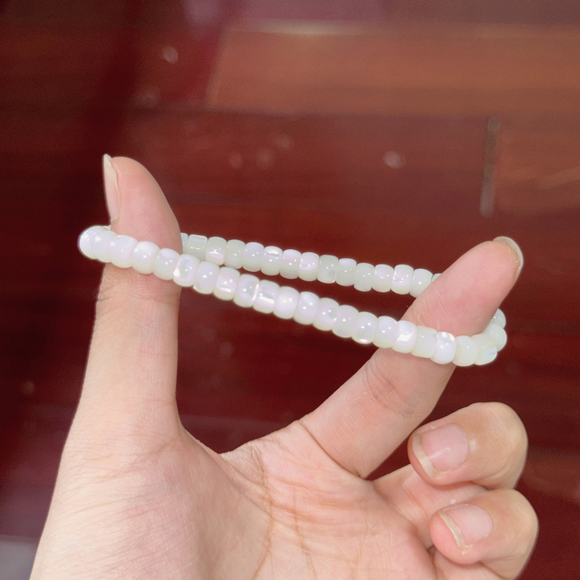 Diseño de pulsera de nácar Natural para mujer, joyería a la moda, cuentas de concha blanca, diseño de disco, pieza pequeña DIY 