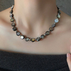 Collar de perlas naturales para mujer, fabricación de joyas, cuentas de color negro, diseño de chian DIY, piezas de estilo de moda hechas a mano 