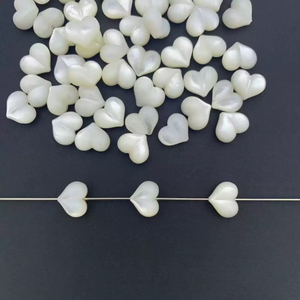 Colgante de nácar natural con diseño de bombe en forma de corazón con orificio para collar, joyería de diseño de gran tamaño para mujer, hecha a mano