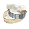 Diseño de pulsera de concha de nácar Natural para mujer, joyería de moda, collar de concha blanca de forma cuadrada, concha negra 