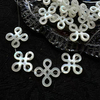 Corte de diseño de logotipo de nácar Natural para hacer collares, pulsera de mujer, diseño hueco, cabujón, frijoles pequeños, joyería de moda