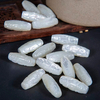 Frijoles pequeños de nácar natural para hombre, fabricación de joyas, colgante más grande, forma ovalada, corte de cara, diseño de imagen de cabujón de concha blanca 
