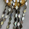 Corte en forma de rombo de nácar Natural para mujer, diseño de collar con frijoles pequeños, cosas bonitas negras, cabujón DIY 