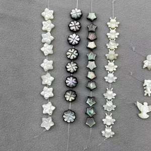 Corte natural en forma de frijol pequeño de nácar para hacer collares, diseño de cadena de joyería con forma de pájaro y gato, pequeñas cosas a la moda