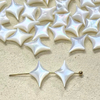 Cabujón pequeño de nácar Natural para diseño de pulsera, corte en forma de diamante, cara de bombe, piezas de joyería para niñas, pequeña estrella