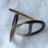 Forma de hebilla de cinturón de nácar Natural, corte de tamaño más grande para dama, piezas de joyería de cabujón de belleza, fabricación de diseño hueco de concha negra