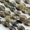 Natural Madre de perla forma ovalada corte cabujón cuarzo ahumado fce corte para anillos incrustaciones haciendo joyería de mujer frijoles de cristal gris