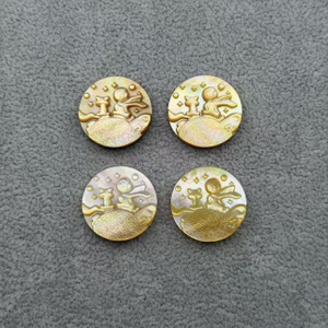 Corte de diseño de animal de nácar Natural para fabricación de colgantes de joyería, diseño de incrustaciones, frijoles pequeños de cielo para pulsera, concha amarilla 