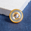 Corte de forma circular de nácar Natural para fabricación de colgantes, diseño de concha amarilla, diseño de discoteca, frijoles pequeños, joyería para mujer 