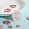 Corte de flor de nácar Natural para diseño de broche, fabricación de colgantes para mujer, diseño de incrustaciones de concha rosa, diseño de anillos de frijoles pequeños 