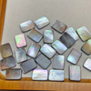 Corte de forma rectangular de nácar Natural para diseño de pulsera, fabricación de joyas para mujer, cabujón de frijoles pequeños de concha negra 