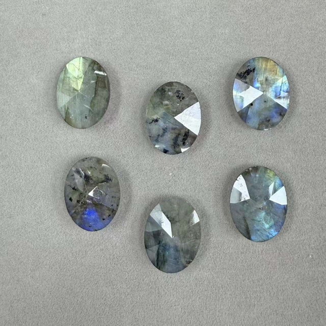 Cabujón de forma ovalada de nácar Natural para anillos, diseño de incrustaciones, corte facial, piedra labradorita, diseño de collar para mujer