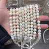Pulsera de concha blanca de corte con forma de bola de frijoles pequeños de nácar Natural, diseño ovalado con forma de cabujón DIY para cadena con piezas