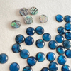 Cabujón redondo de nácar Natural para diseño de anillos, fabricación de concha de abulón, color azul, frijoles pequeños, diseño de incrustaciones de joyería para mujer