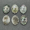 Diseño de imagen de flor de corte de forma ovalada de nácar Natural para joyería con incrustaciones de colgantes, fabricación de iconos de cabujón, concha amarilla 