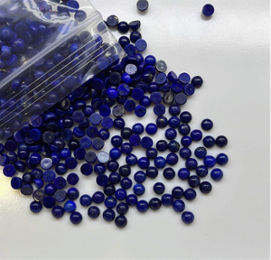 Cabujón de frijoles pequeños de nácar Natural para anillos, joyería para mujer, diseño de collar, piedra de color azul, diseño de incrustaciones de forma redonda
