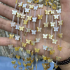 Corte natural en forma de mariposa de nácar para pulsera, diseño de fabricación de animales pequeños, diseño de cabujón de color amarillo