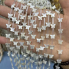Corte natural en forma de mariposa de nácar para pulsera, diseño de fabricación de animales pequeños, diseño de cabujón de color amarillo