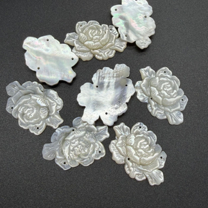 Flor de rosa de nácar Natural para mujer, corte fino para diseño de pulsera, joyería hecha a mano, fabricación de relojes, concha negra 