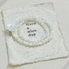 Pulsera de moda de nácar natural para mujer, joyería con diseño de flores con concha de color blanco, cadena de bolas DIY, diseño de joyería para mujer 
