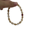 Pulsera de bolas de color marrón perla Natural, diseño con cadena en forma de arroz para joyería DIY, fabricación de cuentas redondas, joyería para mujer