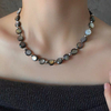 Collar de perlas naturales para mujer, fabricación de joyas, cuentas de color negro, diseño de chian DIY, piezas de estilo de moda hechas a mano 