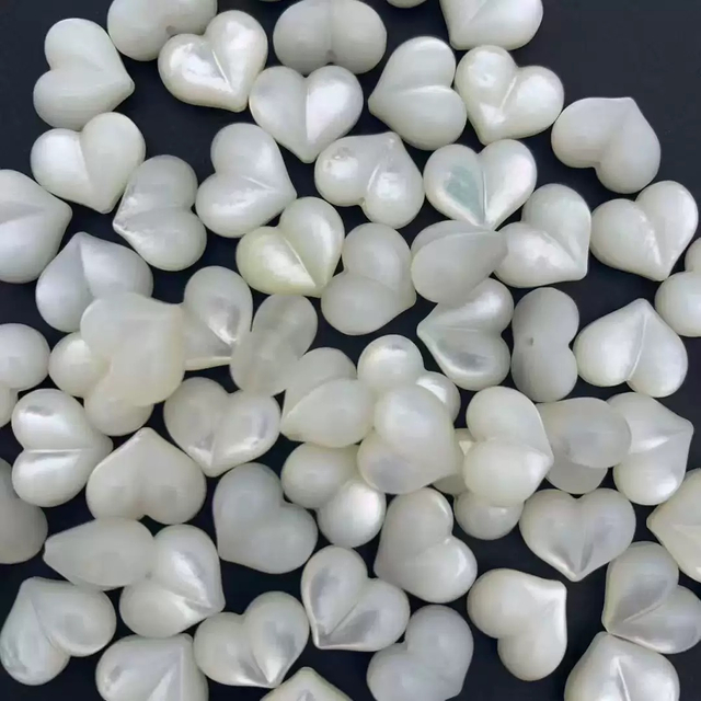 Colgante de nácar natural con diseño de bombe en forma de corazón con orificio para collar, joyería de diseño de gran tamaño para mujer, hecha a mano