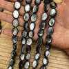 Collar de concha negra con forma ovalada de nácar Natural, diseño de cabujón, diseño de cadena de joyería, fabricación de bricolaje con forma de huevo de doble cara