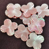 Pendientes de corte de flores de color rosa, madreperla Natural, diseño de corte de cara, colgante de cabujón, fabricación de incrustaciones para collar DIY
