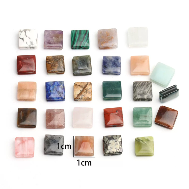 Cuentas de piedra de nácar Natural, diseño de cadena de joyería, forma cuadrada para collar, piedra de malaquita, lapislázuli, joyería de moda