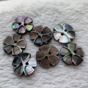 Piezas de corte de color negro con forma de botón pequeño de nácar Natural para hacer ropa, talla de cabujón, joyería de moda usando 