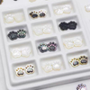 Garra de nácar natural para diseño de gato, aretes pequeños de cabujón, diseño de joyería para niña, incrustaciones de frijoles, iconos de cosas bonitas 