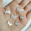 Corte en forma de mariposa de nácar Natural para joyería de moda, fabricación de granos pequeños DIY, cosas de belleza, cabujón para pulsera 