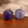 Colgante con forma de manzana de nácar Natural, frijoles pequeños para niña, diseño de joyería, piedras coloridas, cosas bonitas para regalo DIY