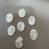 Joyería de mujer con forma ovalada de nácar Natural, fabricación de colgantes, diseño de incrustaciones de concha blanca, relieve de frijoles pequeños