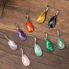 Forma de gota de nácar Natural, corte de cara de cristal, forma de bomba, pendiente más grande, diseño colgante de piedra lapislázuli de doble cara 