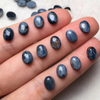 Natural Madre de perla pequeño cabujón forma ovalada azul gris piedra joyería incrustación piezas de diseño anillos diseño haciendo diseño de collar