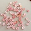 Pendientes de concha rosa tallada con forma de flor de perla Natural, diseño de concha reina, collar para mujer, fabricación artesanal de frijoles pequeños 