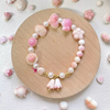 Frijoles pequeños de nácar Natural para mujer, joyería con incrustaciones de cabujón, concha de reina, pequeña estrella, pulsera de flor pequeña, fabricación DIY