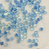Cabujón de granos pequeños de nácar Natural para mujer, diseño de collar de piedra azul Aguamarina con forma de corazón cortado, piezas de joyería