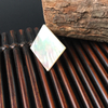 Colgante de doble cara plana de nácar Natural, forma cuadrada, diseño de disco tallado, concha blanca, grosor fino, con rectángulo 