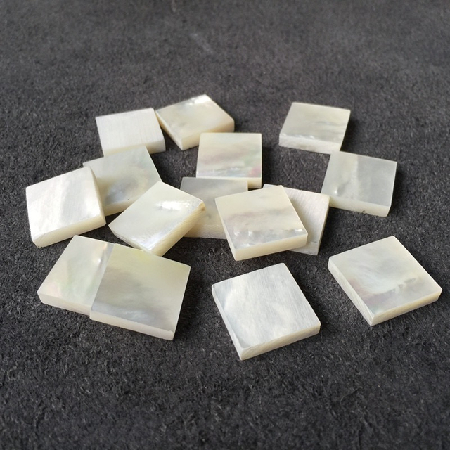 Corte de forma cuadrada de nácar Natural, alto espesor para fabricación de colgantes de joyería, diseño de pendiente de forma ovalada de concha blanca 