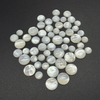 Diseño de anillos de corte de cabujón de nácar Natural, piezas de joyería de frijoles redondos para collar de pendientes con concha blanca