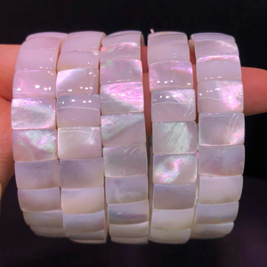 Diseño de pulsera de nácar Natural para mujer, fabricación de joyas, concha blanca, forma cuadrada, corte de piedra de moda DIY hecha a mano 