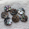 Piezas de corte de color negro con forma de botón pequeño de nácar Natural para hacer ropa, talla de cabujón, joyería de moda usando 