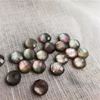 Pendientes de corte con diseño de cabujón pequeño de nácar Natural, diseño de joyería, fabricación de cara, corte de frijoles redondos, concha de abulón 