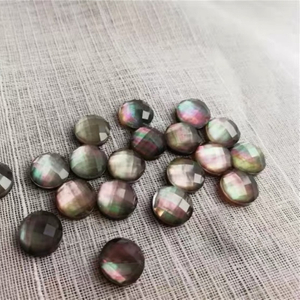 Pendientes de corte con diseño de cabujón pequeño de nácar Natural, diseño de joyería, fabricación de cara, corte de frijoles redondos, concha de abulón 