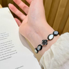 Pulsera de nácar Natural para mujer, diseño de frijoles, color negro, forma ovalada, piezas de joyería para la cara, cabujón de diseño de moda 