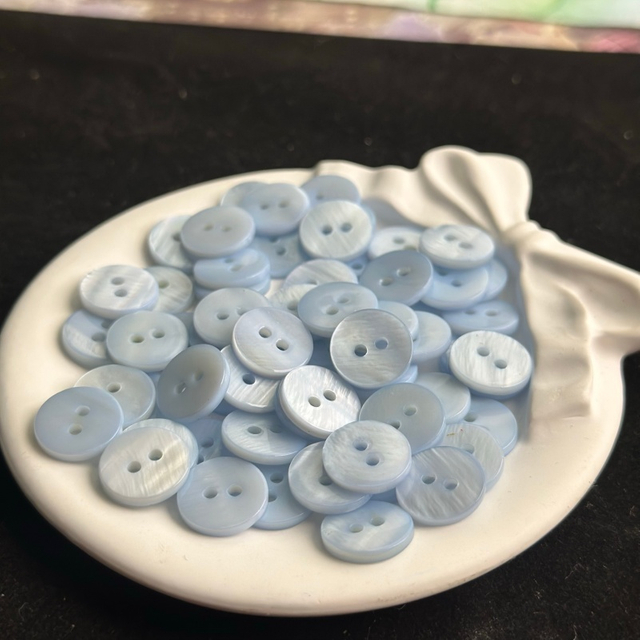 Corte en forma de botón de nácar Natural para hacer tela, diseño de cabujón de frijoles pequeños, piezas de joyería, disco redondo de color azul 