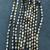 Cabujón ovalado de frijoles negros con forma ovalada de nácar Natural para collar, cara de bombe para joyería con incrustaciones, cabujón brillante 